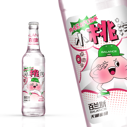 百蘭斯小桃汽蘇打氣泡水包裝設(shè)計(jì)