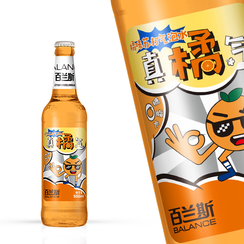 百蘭斯真橘氣蘇打氣泡水包裝設(shè)計(jì)