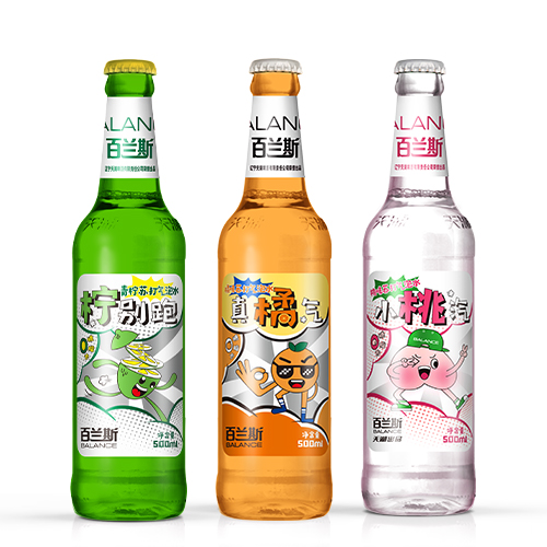 百蘭斯青檸、橘味、水蜜桃蘇打氣泡水包裝設(shè)計(jì)